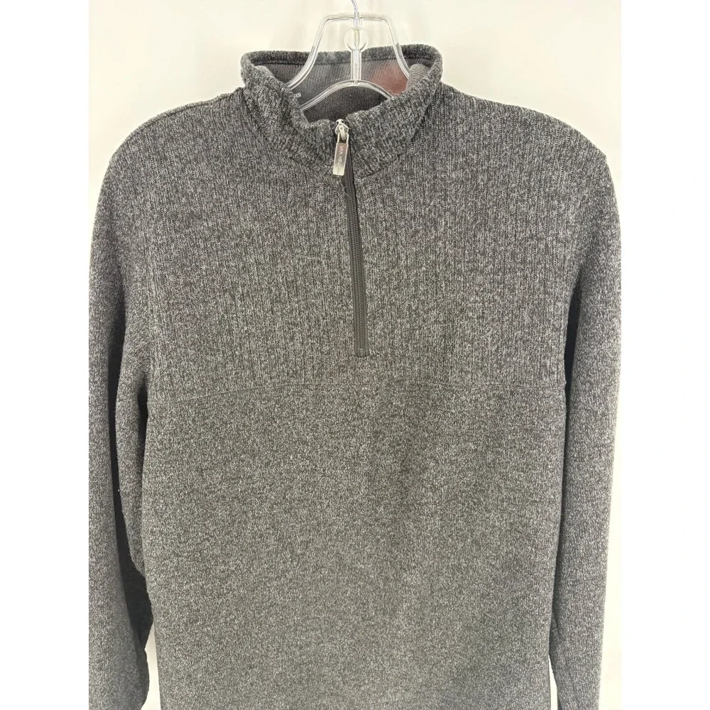 Van Heusen Flex Gray 1/4 Zip Pullover Sweater Men's‎ Medium Casual